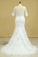 2023 Mermaid Wedding Dresses V-Neck 3/4 Sleeves Court Train Tulle V-Back With Covered Button