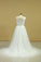 2024 Plus Size  Wedding Dresses A-Line Bateau Court Train V-Back Tulle