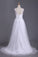 2023 A Line V Neck Open Back Wedding Dresses Tulle With Ruffles And Handmade Flowers