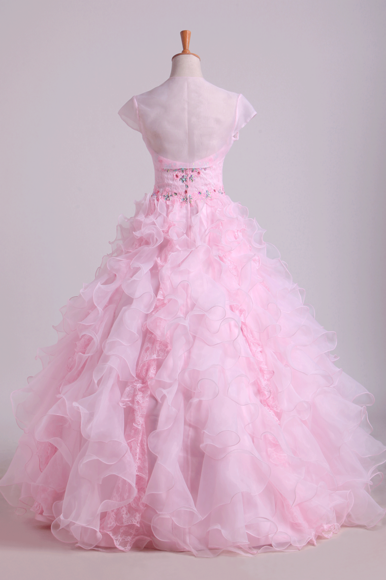 2023 Organza Luxury Quinceanera Dresses Ball Gown Sweetheart Floor-Length With Jacket