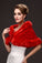 Concise Red Faux Fur Wedding Wrap